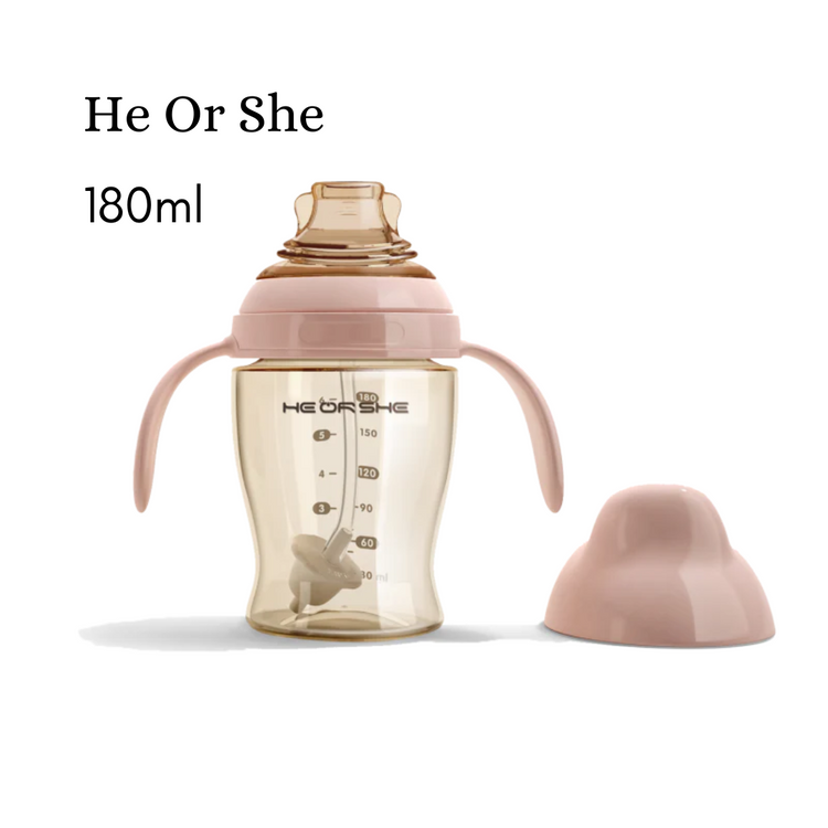 He Or She Dental-Care Sippy Cup 6oz/180ml - Pink