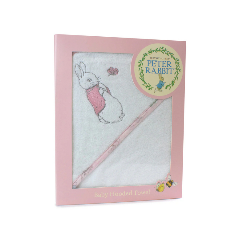 Bubba Blue Peter Rabbit 'Hop Little Rabbit' Hooded Towel - Pink (80x80cm)