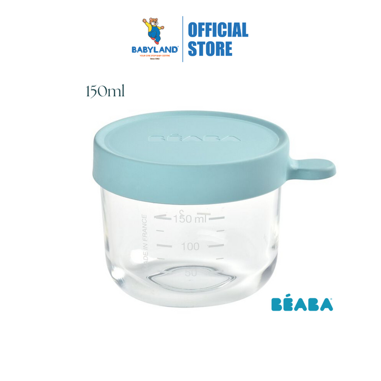 Beaba Conservation Glass Jar1 150ml - Light Blue