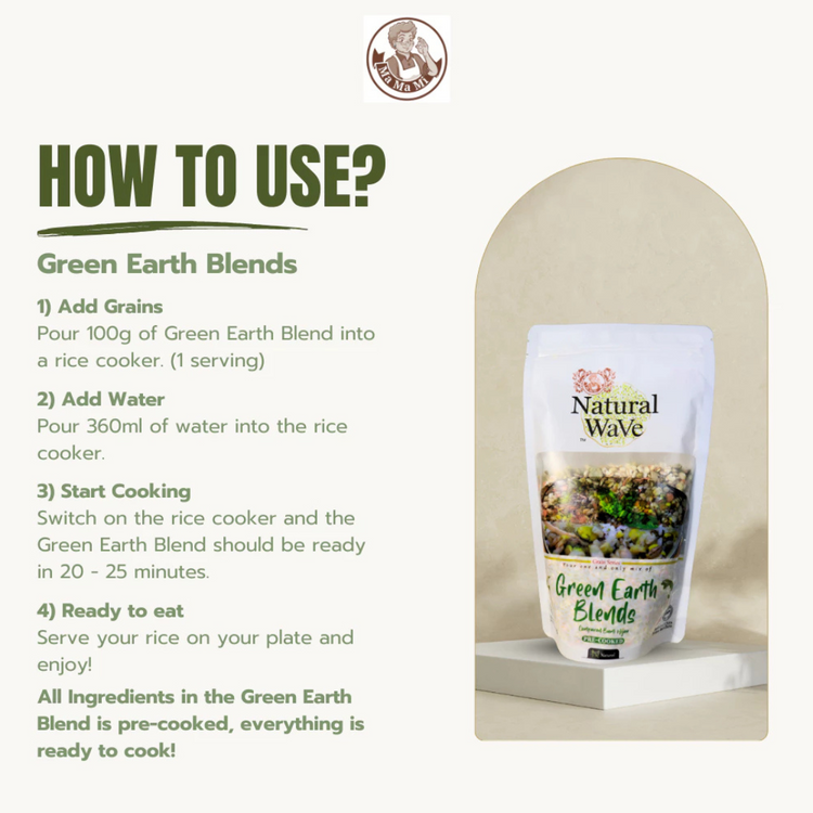 Mamami Natural Wave Green Earth Blends 400g | 4 Servings | Nutrient Dense | Pre-Cooked Meals