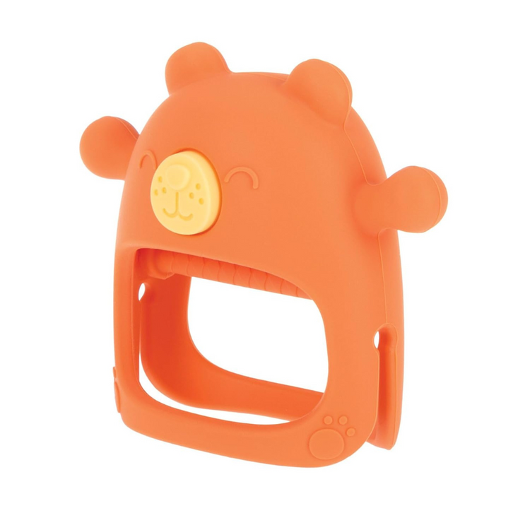 Nuby Silicone Wrist Grip Teething Mitten Bear ( 3+ months )