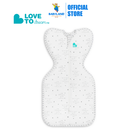 Love To Dream Stage1 Swaddle Up Stretch Cotton 0.2 TOG - You Are My White