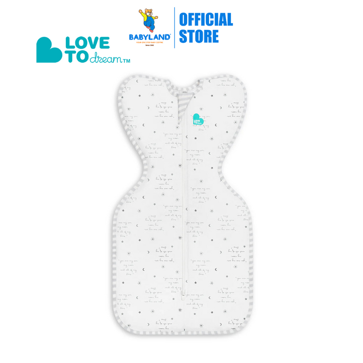 Love To Dream Stage1 Swaddle Up Stretch Cotton 0.2 TOG - You Are My White