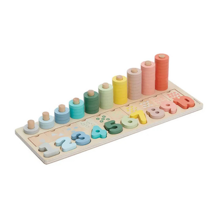 BUBBLE Wooden Numbers & Blocks Counting Set