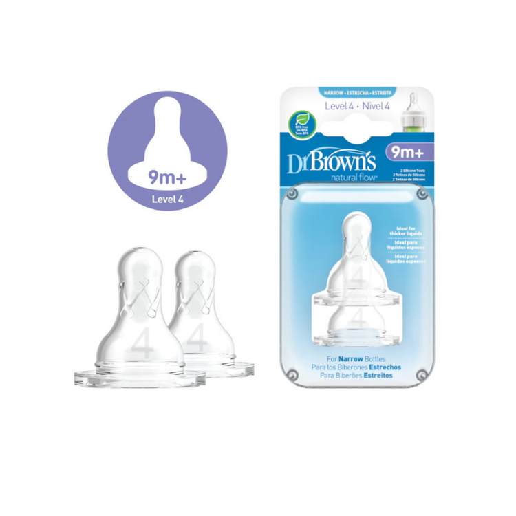 Dr Brown's Options+ Narrow-Neck Silicone Teat (2Pcs)