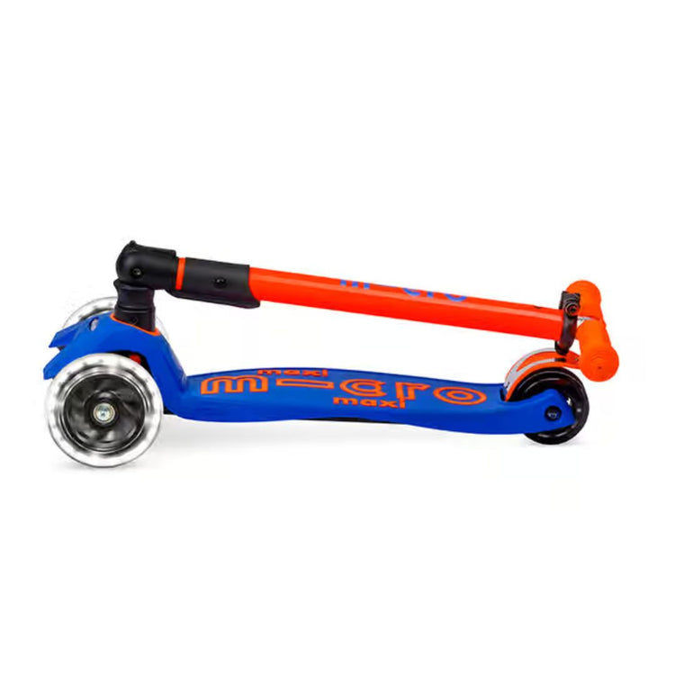 Micro 227 Maxi Deluxe Foldable Neon LED Scooter - Blaze Orange (5-12 Years)