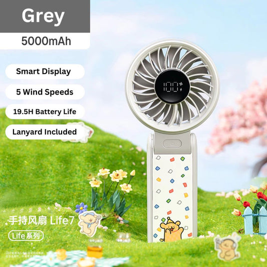[JisuLife x Maltese] JisuLife Handheld Fan Life7 (5000mAh) - Grey Maltese Puppy | Limited Edition