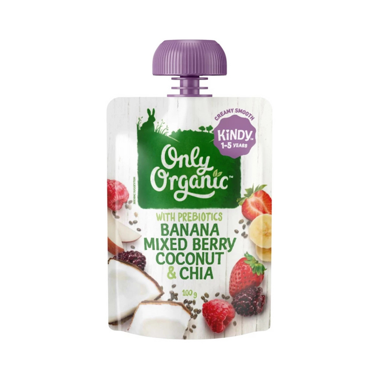 Only Organic Fruit & Vege Pouches ( Kindy 1-5yrs ) (100g)