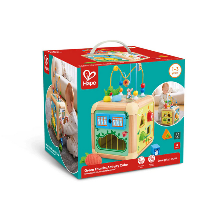 Hape 0527 Green Thumb Activity Cube Suitable for Age 1-3 Years