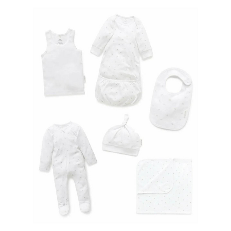 Purebaby Hospital Bag Newborn Giftset - 6 Pcs