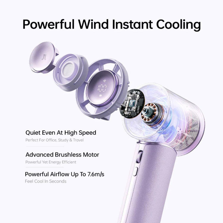 JisuLife Handheld Fan Pro1 Mini Ultra-Portable Fan 4250mAh | 30H Cooling Time Mini Portable Design PU Leather Finish Rechargeable Cooling Fan