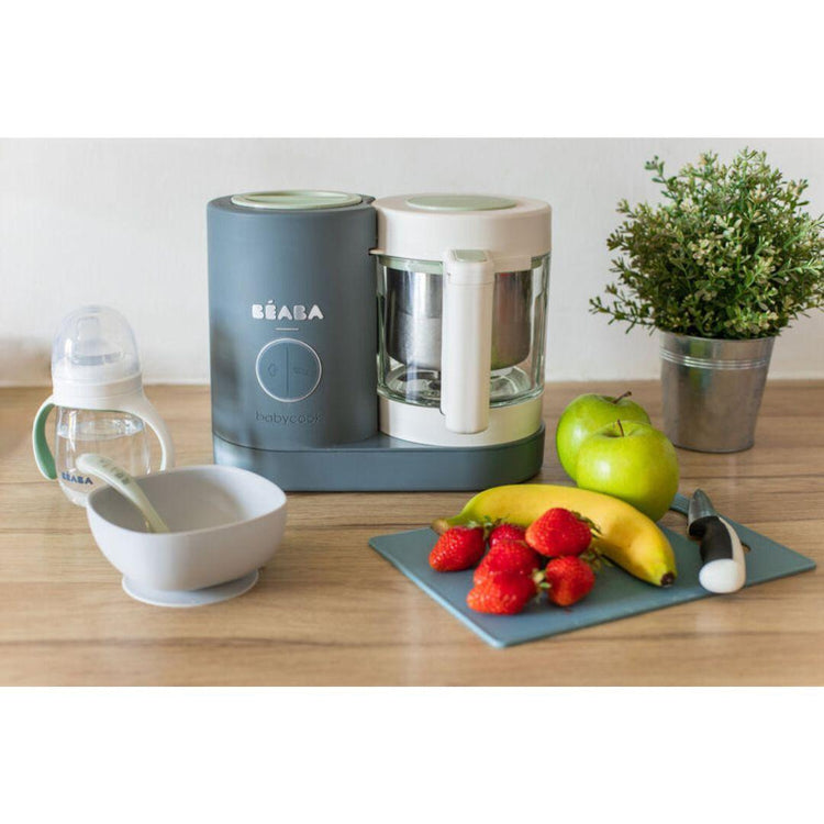Beaba Babycook Neo Baby Food Processor - Mineral Grey | Homemade Nutritious Healthy Food Steams, Blends, Defrosts and Reheats in 15mins