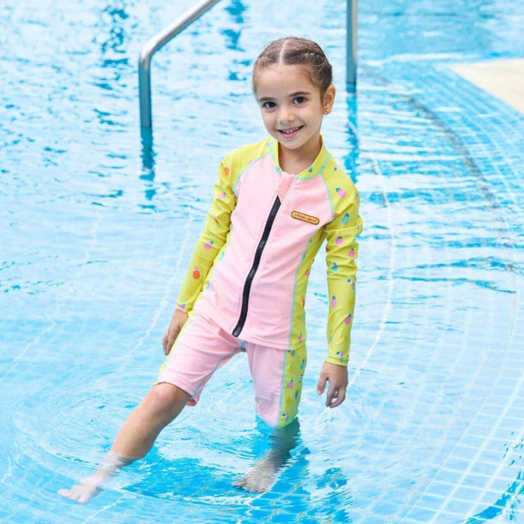 Cheekaaboo AquaLite Swimsuit Nylon 2-Piece UPF50+ Peach Pineapple