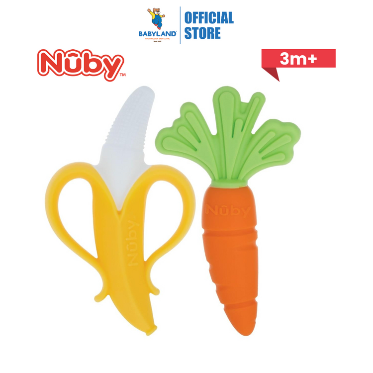 Nuby Banana Gum Massager Bristles N Carrot Teether Set