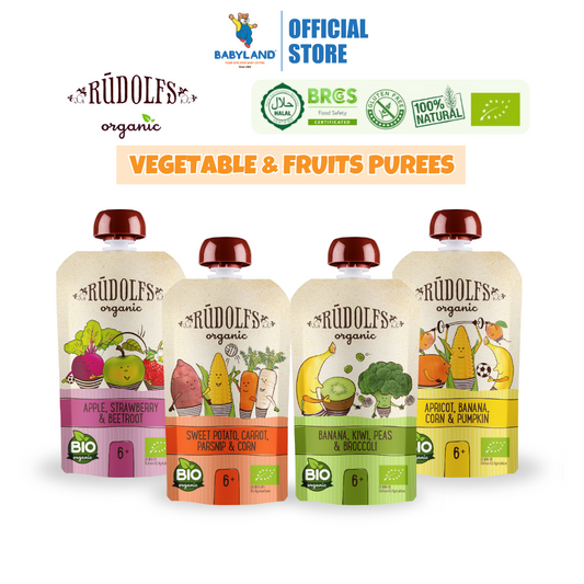 [Halal] Rudolfs Organic Premium Vegetable & Fruits Purees (suitable: 6m+)