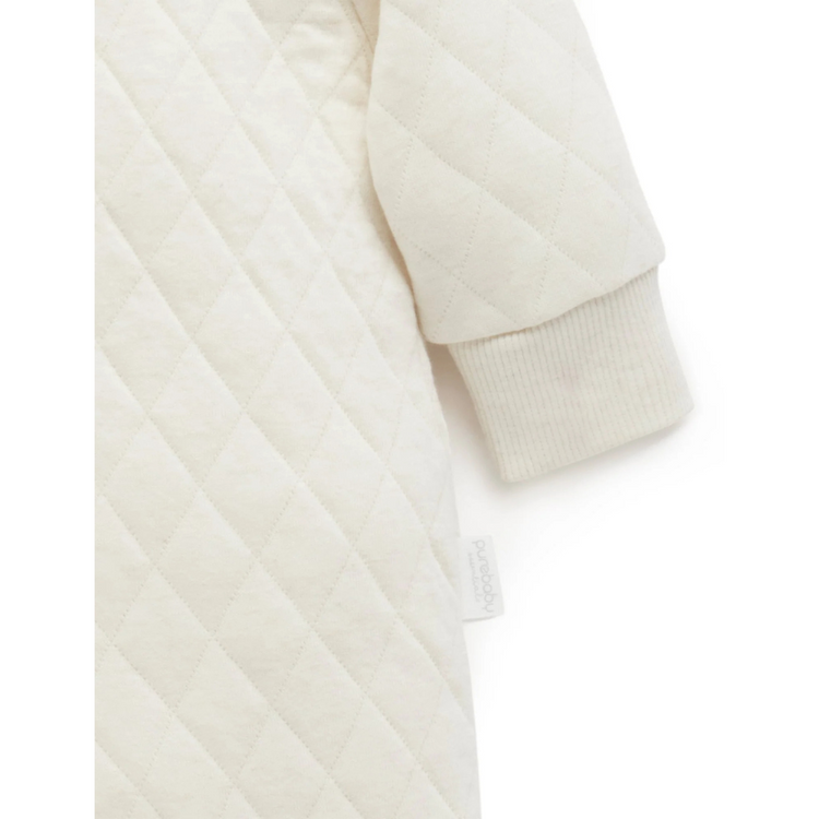 Purebaby Organic Quilted Growsuit - Wheat Melange