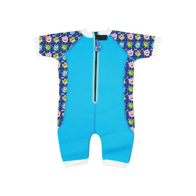 Cheekaaboo Warmiebabes Baby & Toddler Thermal Swimsuit UPF50+ Blue Monster