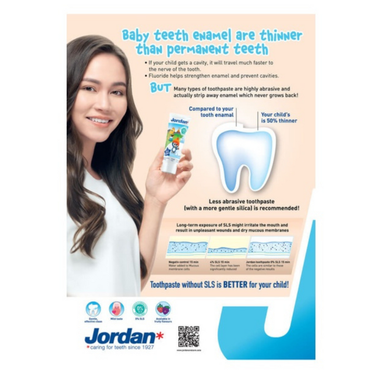 Jordan Toothbrush Step1 + Toothpaste 75g Traveling Pouch (0-2yrs)