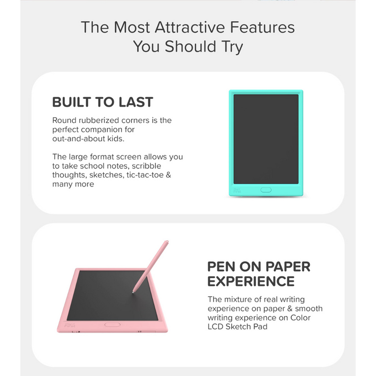 myFirst Sketch Pro NEO Color LCD Sketch Pad Digital Writing Tablet/Drawing/Sketch Pad (10") [Free Leather Case]