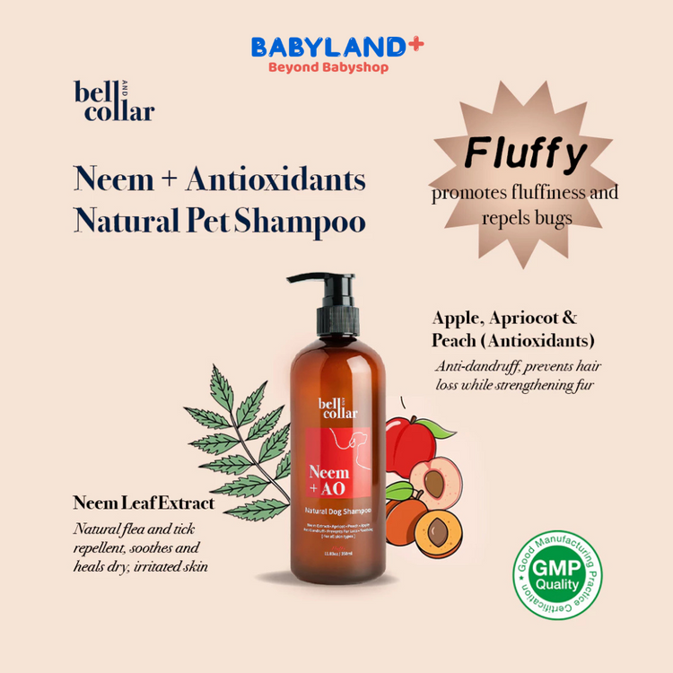 Bell & Collar Neem + Anti-Oxidants Natural Flea & Tick Shampoo for pets 350ml (for skin problems, suitable for daily use)