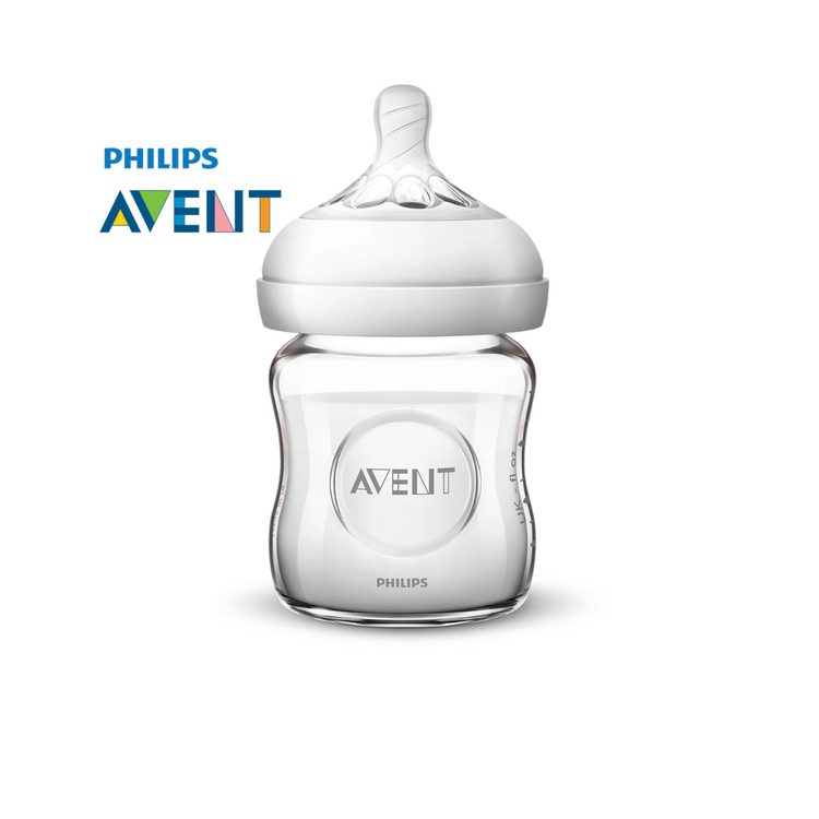 Philips Avent Natural Pure Glass Baby Bottle 0m+ (4oz/120ml)