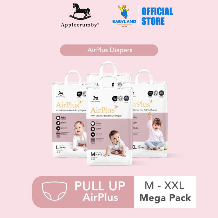 [NEW FORMULATION] Applecrumby AirPlus Overnight Pull Up Diapers - M50 / L46 / XL42 / XXL36