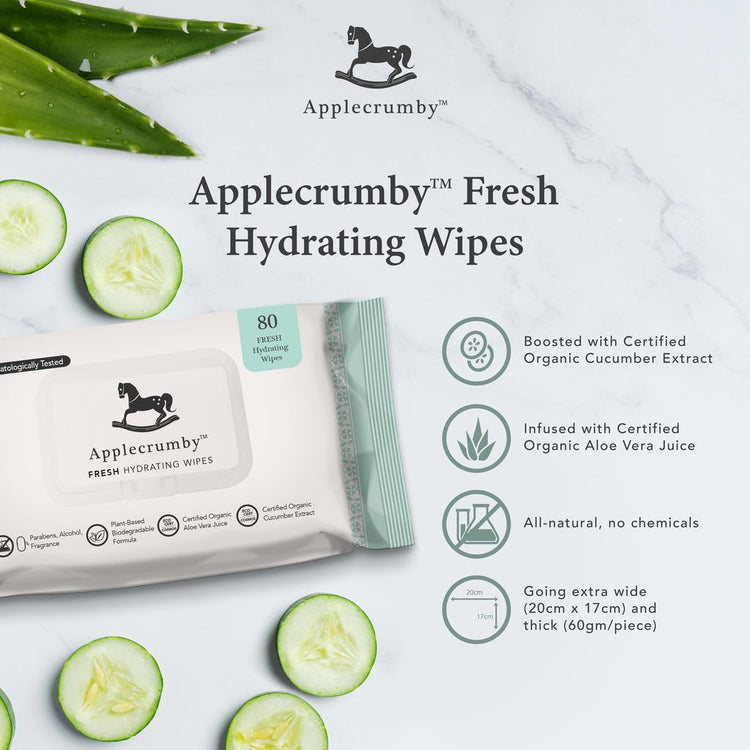 Applecrumby Fresh Hydrating Wipes 80s (2 Packs Bundle)