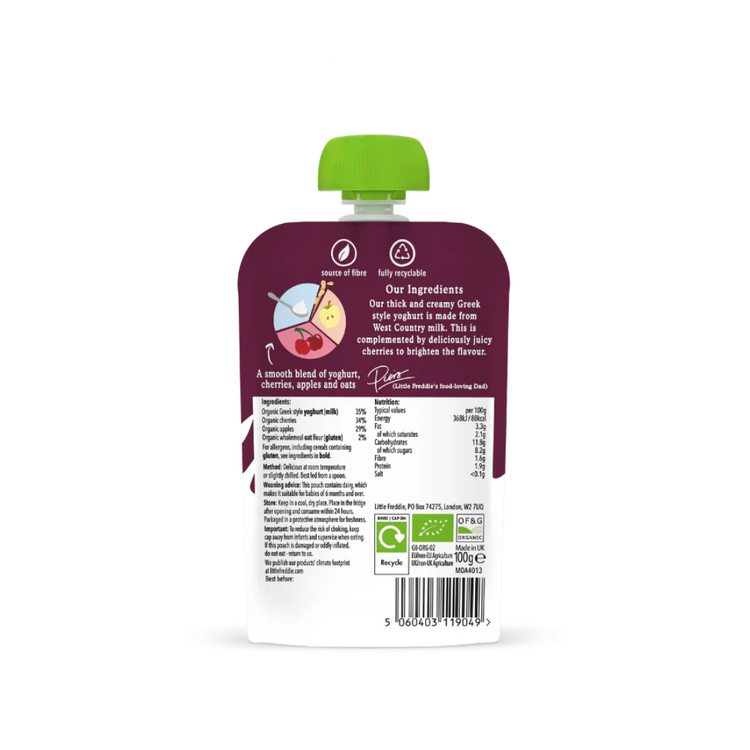 Little Freddie Organic Fruits Pouches (6m+) (90g-100g) - Puree