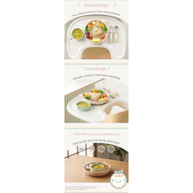 Combi Silicone Bear Suction Plate + Mini Bowl (6m+)