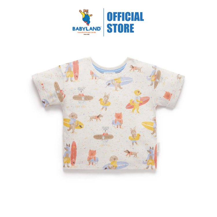 Purebaby Organic Kids Surfing Dogs Relaxed Tee