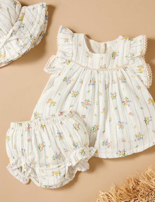 Purebaby Organic Nautical Floral Bloomer Set