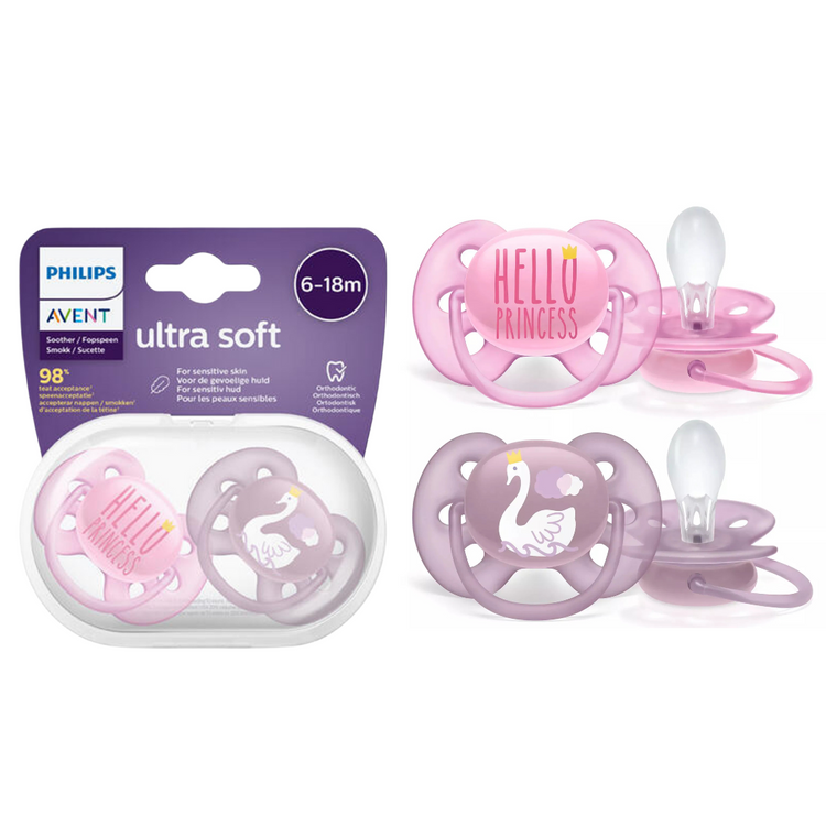 Philips Avent Ultra Soft Soother Twin Pack (0-6m) (6-18m)