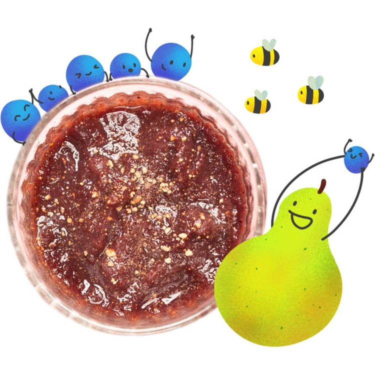 HaruPlate - Blueberry & Pear Jam (Halal-Certified, For Babies & Kids 9m+)