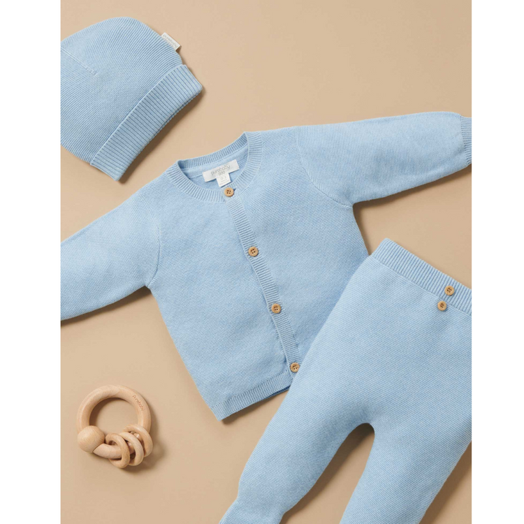 Purebaby Organic Textured Cardigan - Blue Melange
