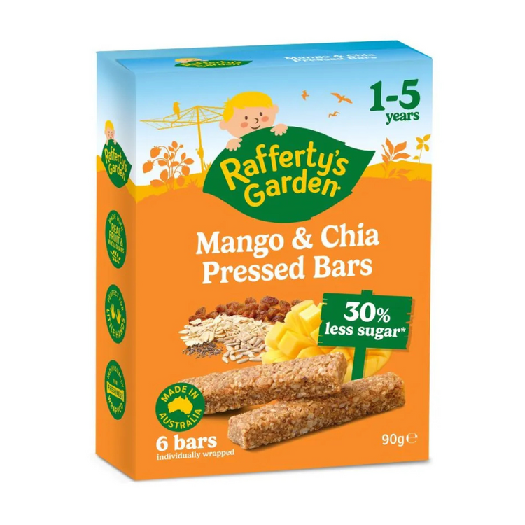 Rafferty's Garden Mango & Chia Pressed Bars 90g | Suitable for 1-5 years