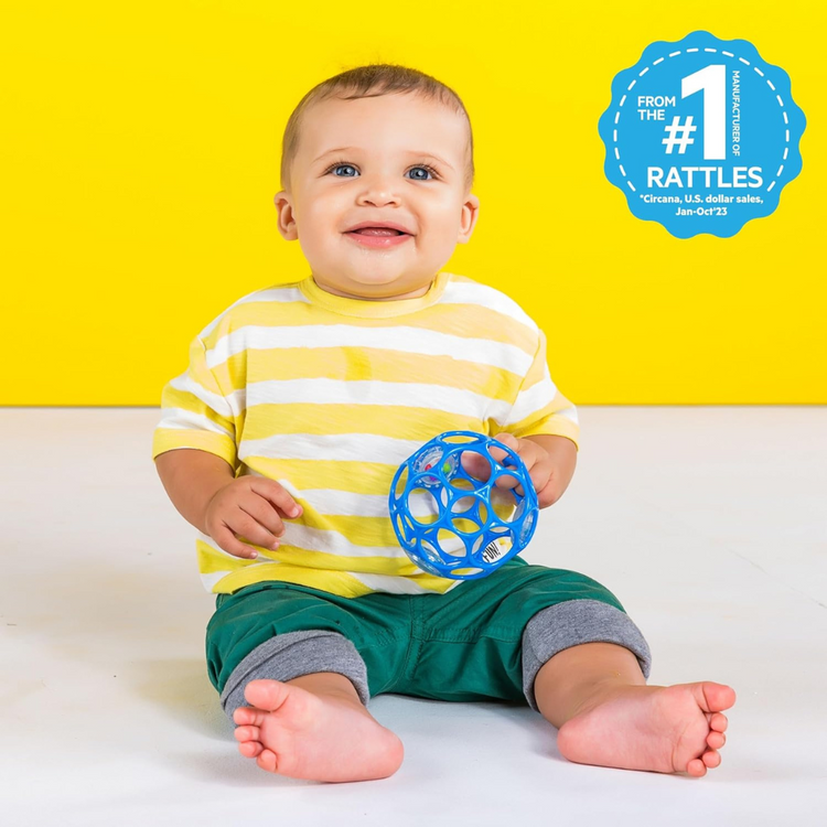 Bright Starts Oball Rattle Easy-Grasp Toy - Blue (0m+)