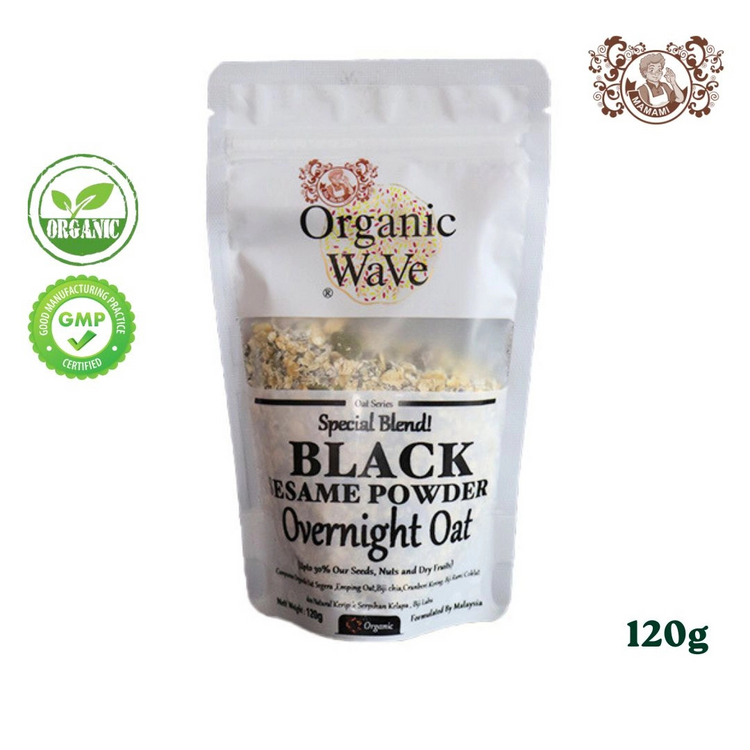 Mamami Organic Wave Overnight Oats - Black Sesame Powder 120g