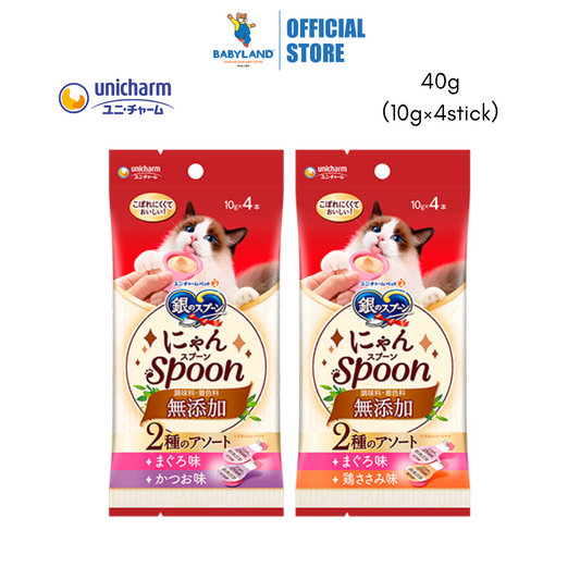 Unicharm Silver Spoon Treats Nyan Spoon Additive-free (10g×4stick)