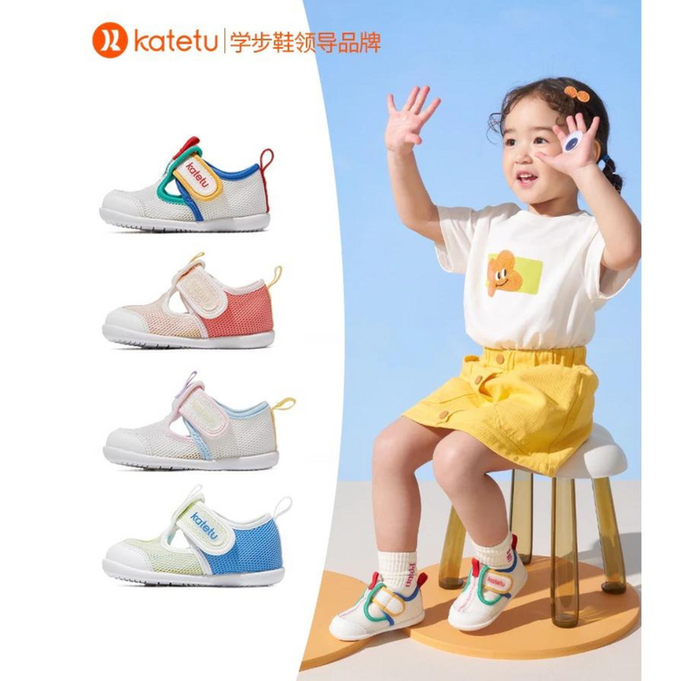 Katetu Crtartu Summer Mesh Comfy Baby Casual Sandals X3BE004 - WhiteBluePink