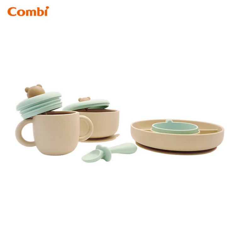 Combi Silicone Bear Tableware Gift Set (6m+)