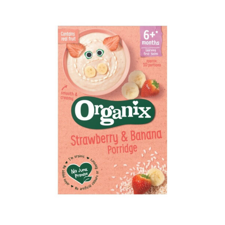 Organix Strawberry & Banana Porridge For Babies (6M+)