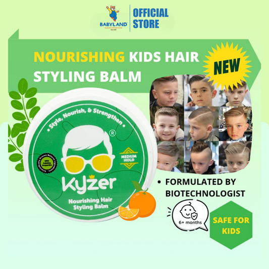 Kyzer Naurishing Hair Styling Balm 50g (Green) For Kids, 6+ months with Moringa, Vitamin E, Sweet Orange (gel wax pomade)