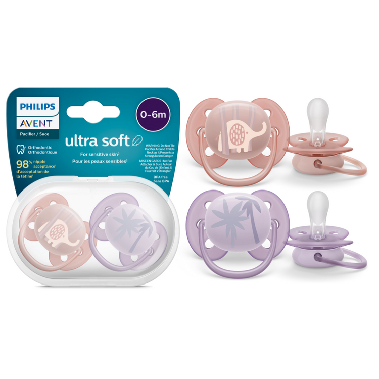 Philips Avent Ultra Soft Soother Twin Pack (0-6m) (6-18m)