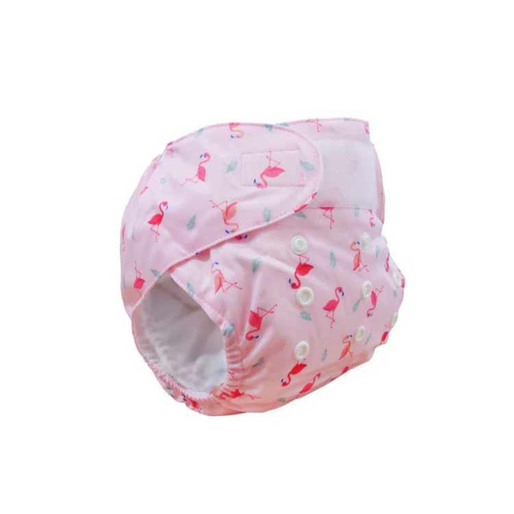 Cheekaaboo Reusable Swim Diaper - Flamingo (Free Size) for 6 - 36 Months