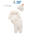Purebaby Organic 3 Piece Gift Set - Oak Leaf Print