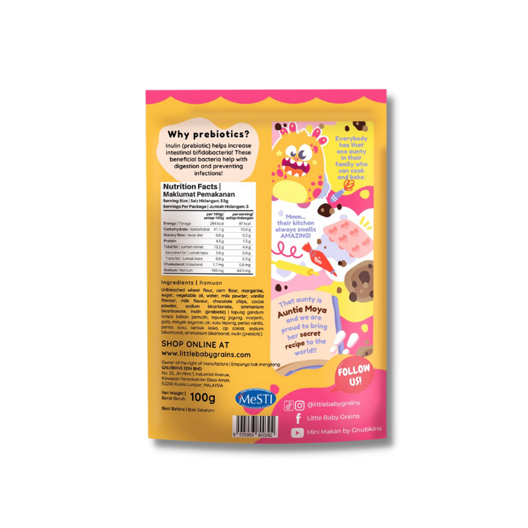 Little Baby Grains Prebiotic Kids Cookies 100g - 2 flavours (12 months till adult)