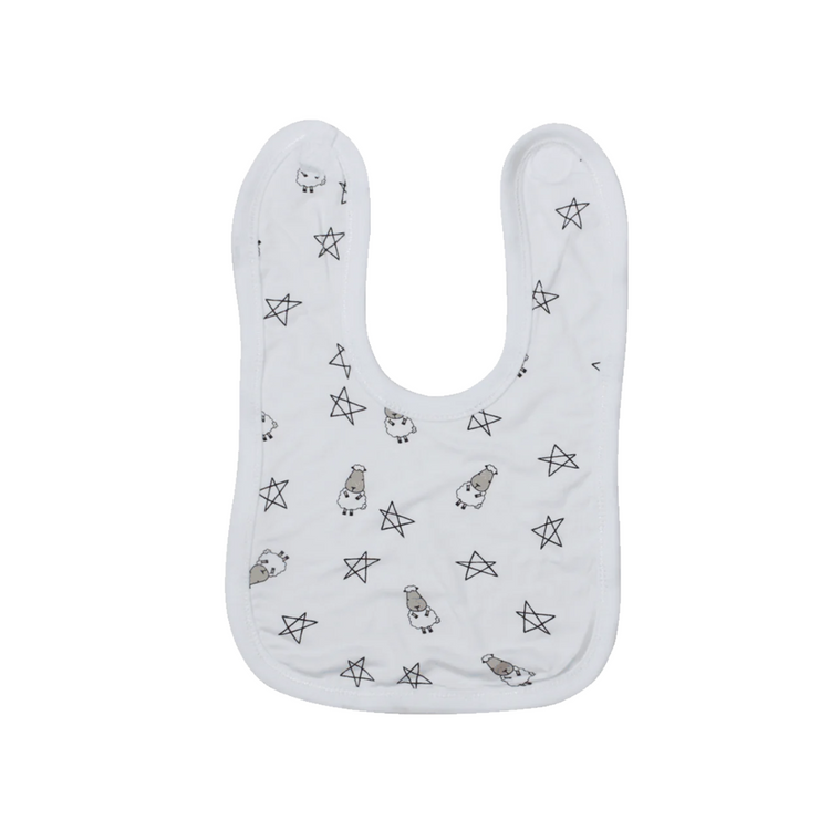 Baa Baa Sheepz Small Star & Sheep White Bib