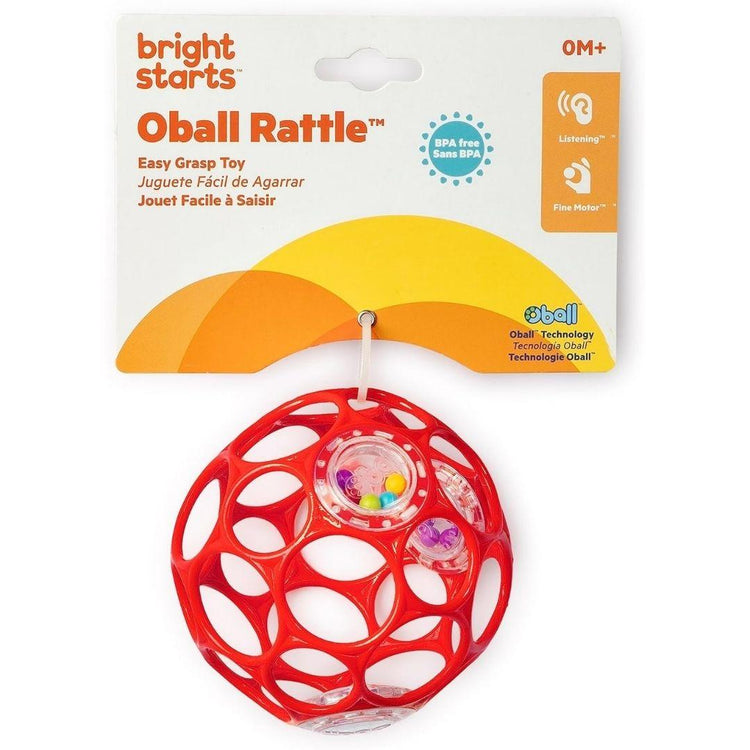 Bright Starts Oball Rattle Easy-Grasp Toy - Red (0m+)