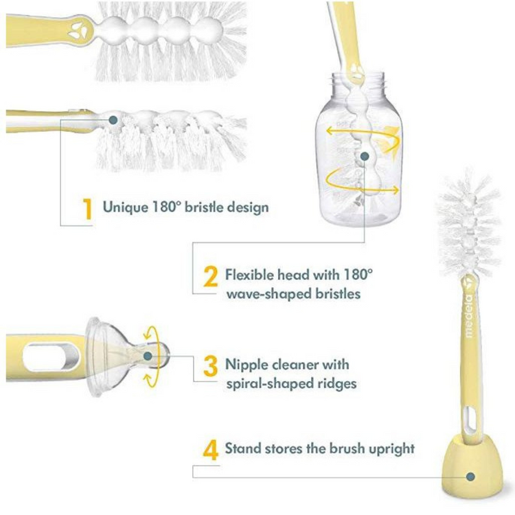 Medela Quick Clean Bottle & Teat Brush With Stand