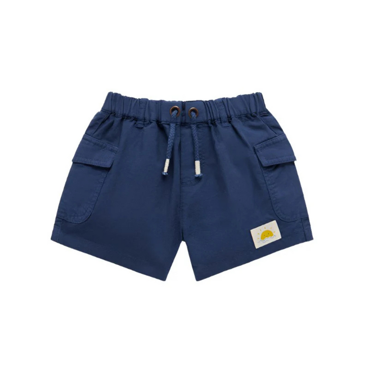 Purebaby Organic Baby Kids Linen Blend Shorts - Marine Print